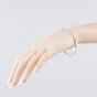 Second Hand Pandora Silver Cubic Zirconia Wishbone Heart Hinged Bangle 41221444