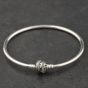 Second Hand Pandora Silver Cubic Zirconia Set Clasp Charm Bangle 41221448