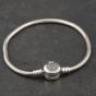 Second Hand Pandora Silver Cubic Zirconia Set Clasp 7.5 Inch Charm Bracelet 41221449
