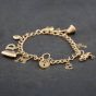 Second Hand 9ct Yellow Gold Charm Dangle Charm Bracelet 4123050