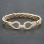 Second Hand 9ct Yellow Gold Hook Over Loop Heavy Twisted Standard Torque Bangle 41240004