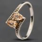 Second Hand Silver 0.95ct Imperial Topaz & 0.02ct Diamond Crossover Ring 41251087