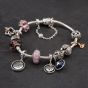 Second Hand Pandora Silver Multi Stone 13 Assorted Bead 20cm Snake Charm Bracelet 41251297