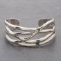 Second Hand Silver Cross Over Pattern St&Ard Cuff Bangle 41251370