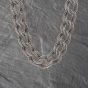 Second Hand Vintage Silver Marcasite Chunky Double Link 16 Inch Curb Chain 41251561