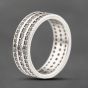 Second Hand Silver Cubic Zirconia Three Row Ring 41251566