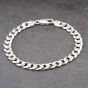Second Hand Silver Heavy Flat 8.5 Inch Curb Chain Bracelet 41251572