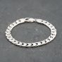 Second Hand Silver Heavy 8.5 Inch Curb Chain Bracelet 41251589