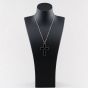Second Hand Silver Black Enamel Cross Pendant & 18 Inch Belcher Chain 41251643