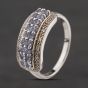 Second Hand Sterling Silver Tanzanite & White Zircon Band Ring 41251664