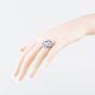 Second Hand Sterling Silver Tanzanite Cubic Zirconia & White Cubic Zirconia Large Flower Cluster Ring 41251667
