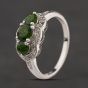 Second Hand Sterling Silver Diopside & White Topaz Dress Ring 41251671
