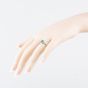 Second Hand Sterling Silver Emerald & White Topaz Shoulder Set Dress Ring 41251672