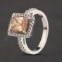 Second Hand Sterling Silver Champagne & White Cubic Zirconia Cluster Ring 41251678