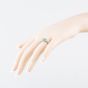 Second Hand Sterling Silver Emerald & White Topaz Shoulder Set Dress Ring 41251679