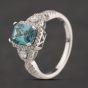 Second Hand Sterling Silver Blue & White Cubic Zirconia Cluster Ring 41251682