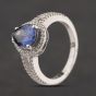 Second Hand Sterling Silver Blue & White Cubic Zirconia Cluster Ring 41251685