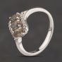 Second Hand Sterling Silver Brown & White Cubic Zirconia Dress Ring 41251697