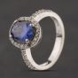 Second Hand Silver Purple And White Cubic Zirconia Cubic Zirconia Oval Cluster Ring 41251700