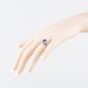 Second Hand Silver Purple And White Cubic Zirconia Cubic Zirconia Oval Cluster Ring 41251700