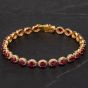 Second Hand 18ct Yellow Gold 7 Inch Ruby Bracelet 4128023