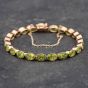 Second Hand Vintage Yellow Gold Oval Cut Peridot 7 Inch Tennis Bracelet 41281135