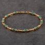 Second Hand 9ct Yellow Gold Emerald & 0.20ct Diamond 7.5 Inch Bracelet 41281215