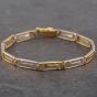 Second Hand 18ct Two Colour Gold Greek Key 7 Inch Chain Bracelet 41281217
