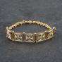 Second Hand Vintage Two Colour Gold Emerald & Diamond Flexible Square Section 7 Inch Bracelet 41281288