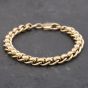 Second Hand 9ct Yellow Gold Rollerball 7.5 Inch Curb Chain Bracelet 41281411