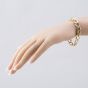 Second Hand 18ct Two Colour Gold Diamond Set 7 Inch Curb Chain Bracelet 41281429