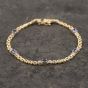 Second Hand 14ct Yellow Gold Sapphire & Diamond Set 7 Inch Bracelet 41281430