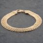 Second Hand 9ct Yellow Gold Flexible Three Row Mesh 7.5 Inch Chain Bracelet 41281469