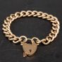 Second Hand 9ct Yellow Gold 7.5 Inch Padlock Open Curb Bracelet 4128146