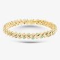 Second Hand 18ct Yellow Gold 1.70ct Emerald & 4.50ct Brilliant Cut Diamond 3 Row 7 Inch Bracelet 41281517
