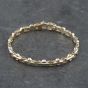 Second Hand 9ct Three Colour Gold Brick Style 7.25 Inch Chain Bracelet 41281551