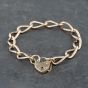 Second Hand Vintage 9ct Rose Gold Padlock & Safety Chain 7 Inch Curb Chain Bracelet 41281559