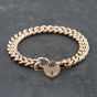 Second Hand Vintage Rose Gold Padlock & Safety Chain 7 Inch Curb Chain Bracelet 41281561