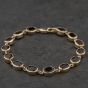 Second Hand 9ct Yellow Gold Garnet Set 7.5 Inch Bracelet 41281587
