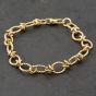 Second Hand 18ct Yellow Gold Oval Rope Patterned Link 8 Inch Chain Bracelet 41281607