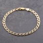 Second Hand 9ct Yellow Gold Double Link 7.5 Inch Curb Chain Bracelet 41281608