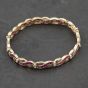Second Hand 14ct Yellow Gold Ruby & 0.25ct Diamond Articulating Infinity Link 7 Inch Bracelet 41281611