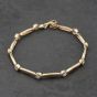 Second Hand 9ct Yellow Gold Cubic Zirconia 7.5 Inch Bar Bracelet 41281614