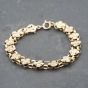 Second Hand Vintage Yellow Gold Double Row Clover Design 8 Inch Bracelet 41281632