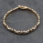 Second Hand 9ct Three Colour Gold Flat Bow Design 7.5 Inch Bracelet 41281648