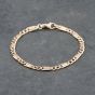 Second Hand 9ct Yellow Gold 2+1 Fancy Link 7.5 Inch Figaro Chain Bracelet 41281661