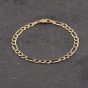 Second Hand 9ct Yellow Gold 3+1 7.5 Inch Figaro Chain Bracelet 41281664