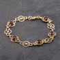 Second Hand 9ct Yellow Gold Garnet Patterned 7.5 Inch Bracelet 41281670