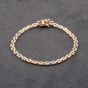 Second Hand 9ct Three Colour Gold Brick 7.5 Inch Chain Bracelet 41281676