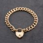 Second Hand Antique Rose Gold With Padlock 7.5 Inch Curb Chain Bracelet 41281678